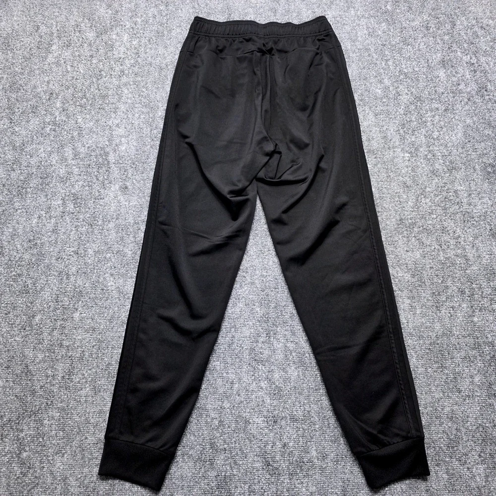 Adidas Soccer Training Pants Mens Small Black 3 Striped Tapered‎ Track Joggers